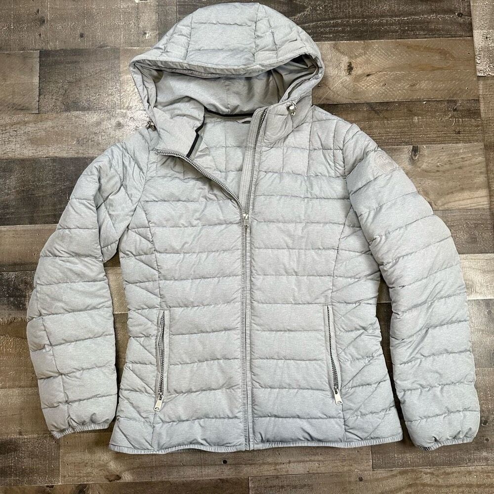 Napapijri Women’s Size XL Winter Jacket Grey Aerons Hooded Coat Padded puffer